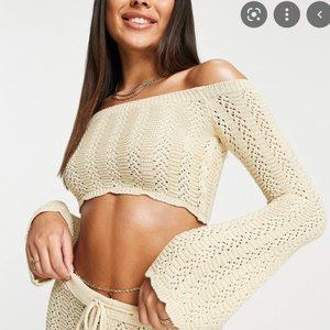 Crochet off the shoulder beach top